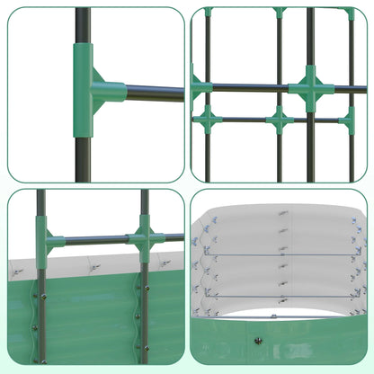 Riedhoff Raised Garden Bed with 95" H Tall Arch Trellis for Climbing Vegetables Flowers,Green