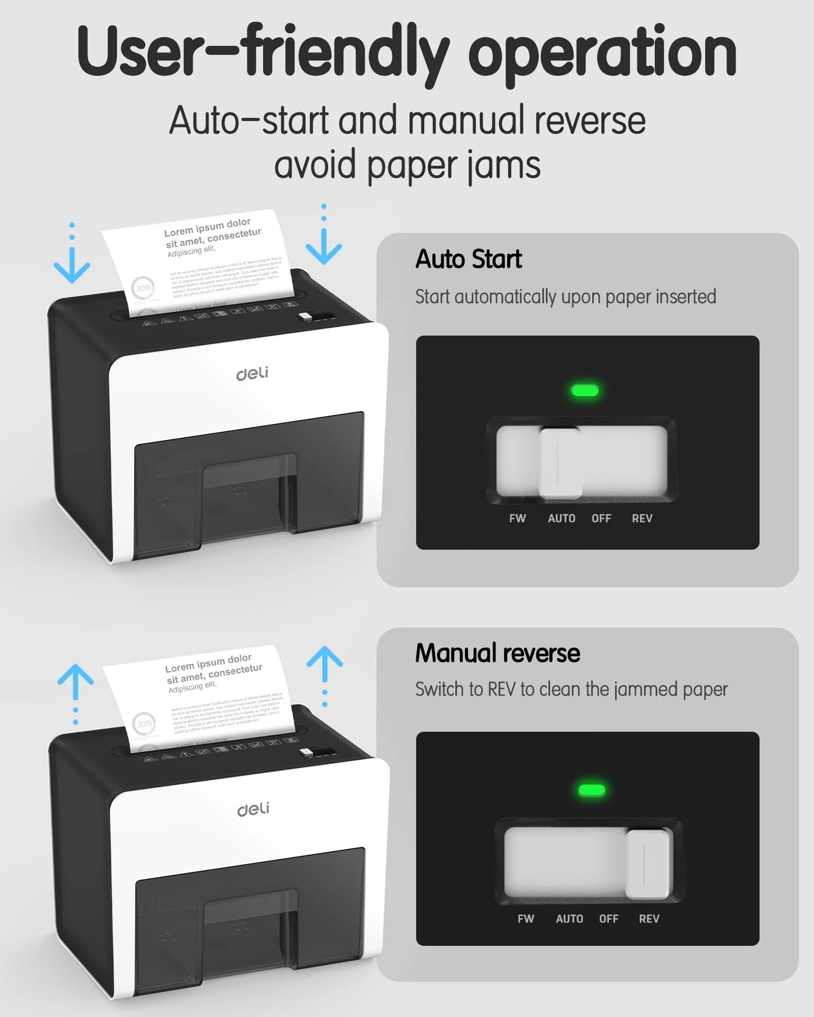Deli 8-Sheet Paper Shredder Home Office Use Shredder, Mini Desktop Crosscut Shredder with 0.7 Gallon Bin Shred Credit Card/Mail/Staple/Clip, P-4 Security Paper Cutter, White