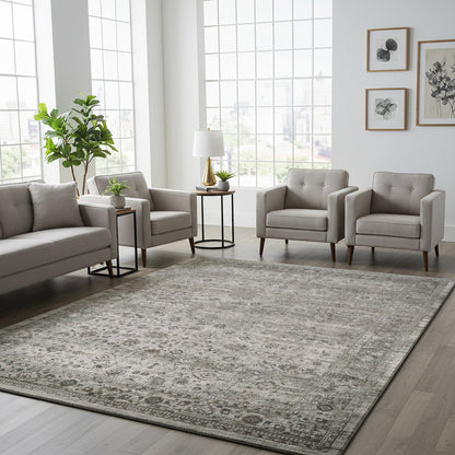 Divina Area Rug, Leona Gray, 7’10”x10’