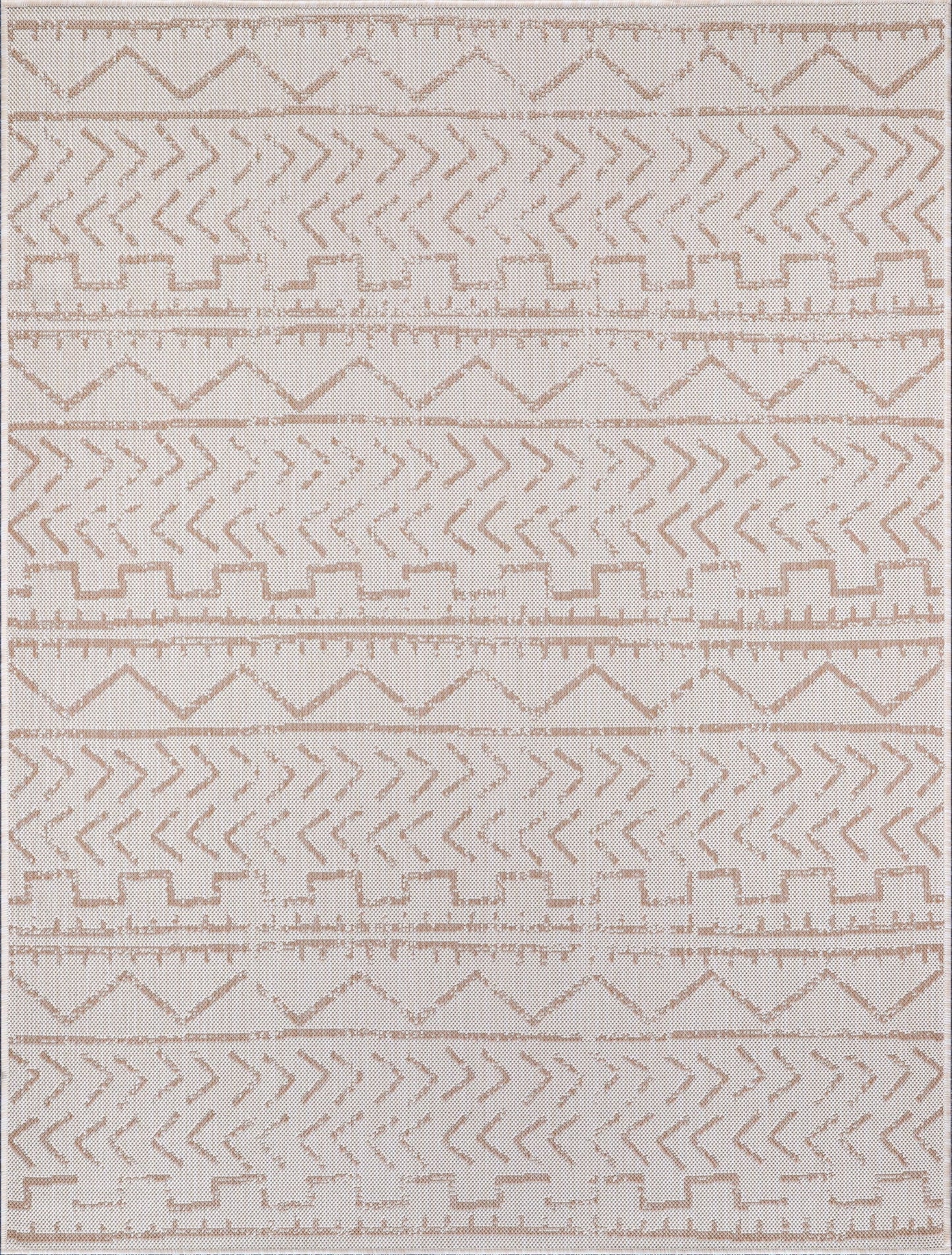 Beverly Rug Outdoor Rug 6' x 9' Patio, Porch, Garden Beige and White