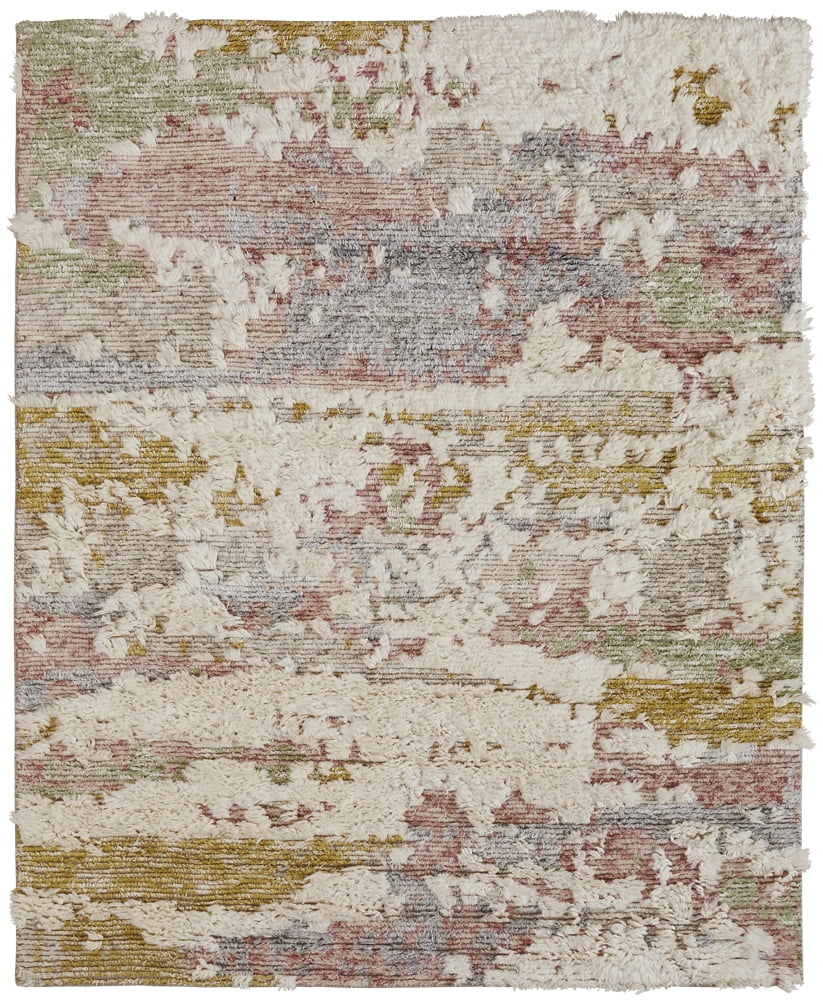 Kalaty Polaris Area Rug PO-018 Rose Multi Distressed Layered 5' 6" x 8' 6" Rectangle