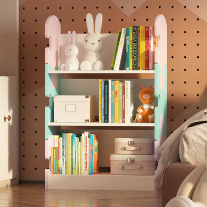 3-Tier Puzzle Piece Kids Bookshelf - Open Toy & Book Organizer for Nursery, Bedroom & Classroom