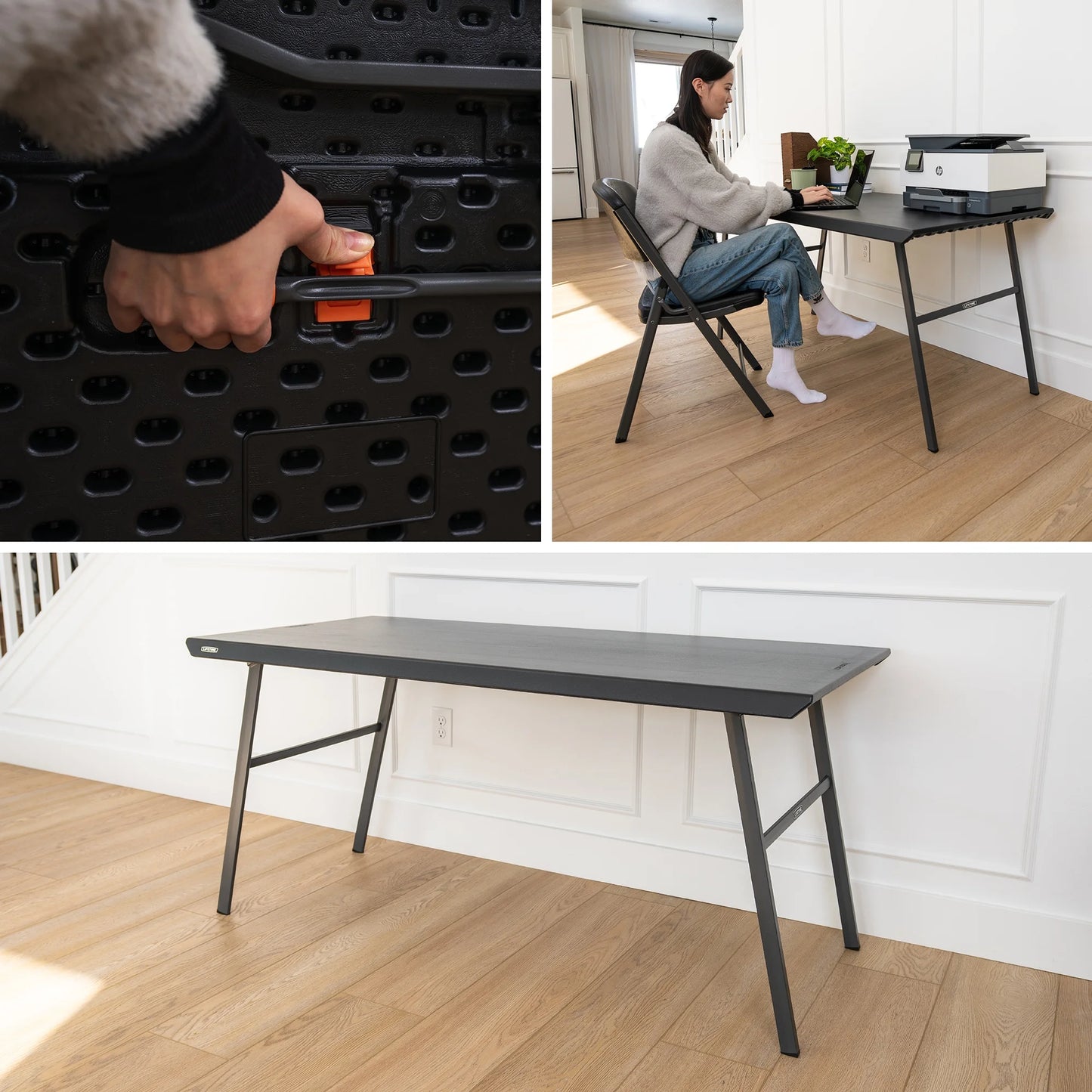 Lifetime 5 ft. Folding Home Office Desk, Black (80957)