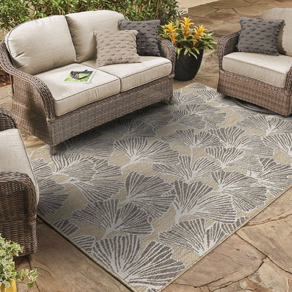Mohawk Home Jade Butterfly Outdoor Area Rug, Beige, 5' 3" x 7' 6"