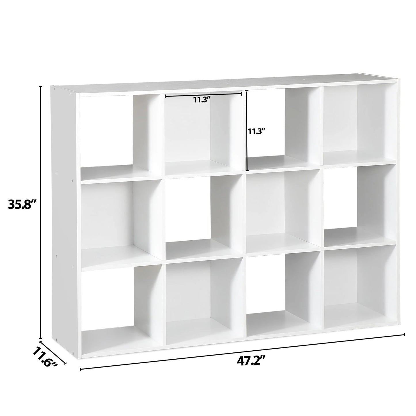 ZENSTYLE 12 Cubes Storage Shelves Organizer Bookshelf Display Cabinet for Home Office White