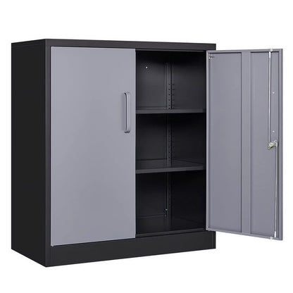 Fesbos Metal Storage Cabinet, Base Cabinets 2 Door, Steel Storage Cabinets with Locking Doors and Shelves for Garage, Kithen, Home Office and Classroom