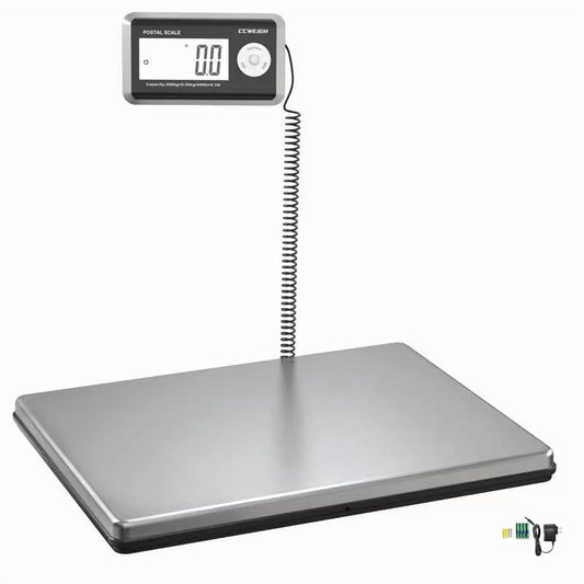 Shipping Scales 440lbs x 1.76oz Stainless Steel Large Platform,Small Business,Superlight High Accurate Postal Scales for Shipping Packages,Post Offices,Luggage Scale Battery and Adapter