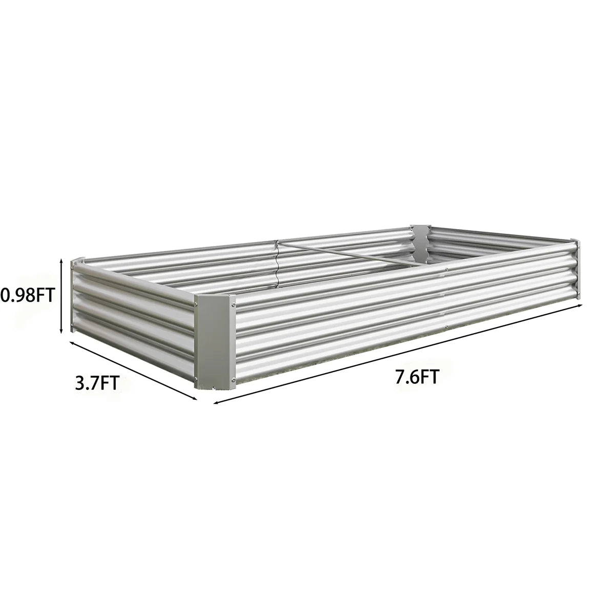 Dtwnek Rectangle Metal Raised Garden Bed Raised Planter for Flowers Plants, Black