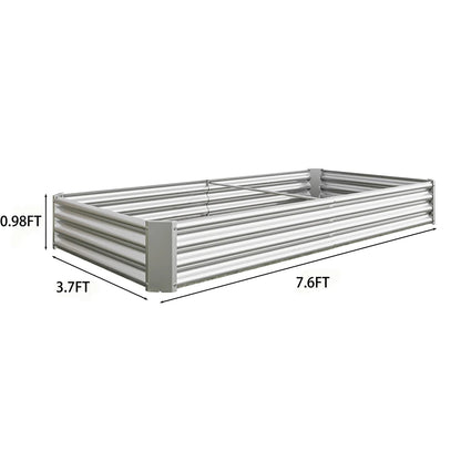 Dtwnek Rectangle Metal Raised Garden Bed Raised Planter for Flowers Plants, Black
