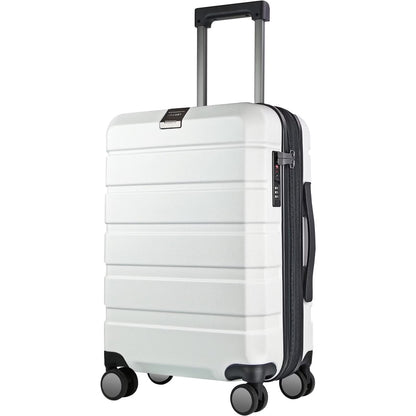 KROSER Carry On Luggage 20" Hardside Expandable with Spinner Wheels & Built-in TSA Lock, Durable Suitcase Rolling Luggage with USB Port, White