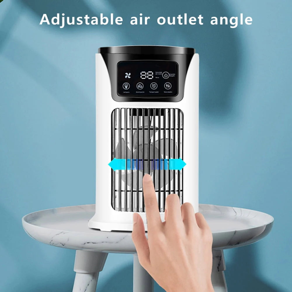 KIZOCAY Portable air conditioner with 6 air speeds, 60° & 120° automatic oscillating evaporative air conditioning fan, quite air cooler humidifier, suitable for home office outdoor, white