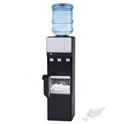 SOOPYK Hot and Cold Water Cooler Dispenser with Ice Maker for 5 Gallon Bottle 27 lbs in 24 hrs Perfect for Home Office white