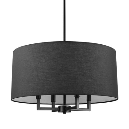 Globe Electric 60340 Emery 4 Light 20" Wide Drum Pendant - Black