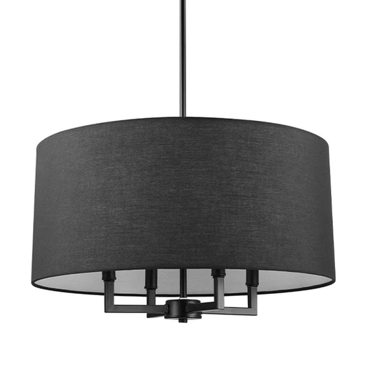 Globe Electric 60340 Emery 4 Light 20" Wide Drum Pendant - Black