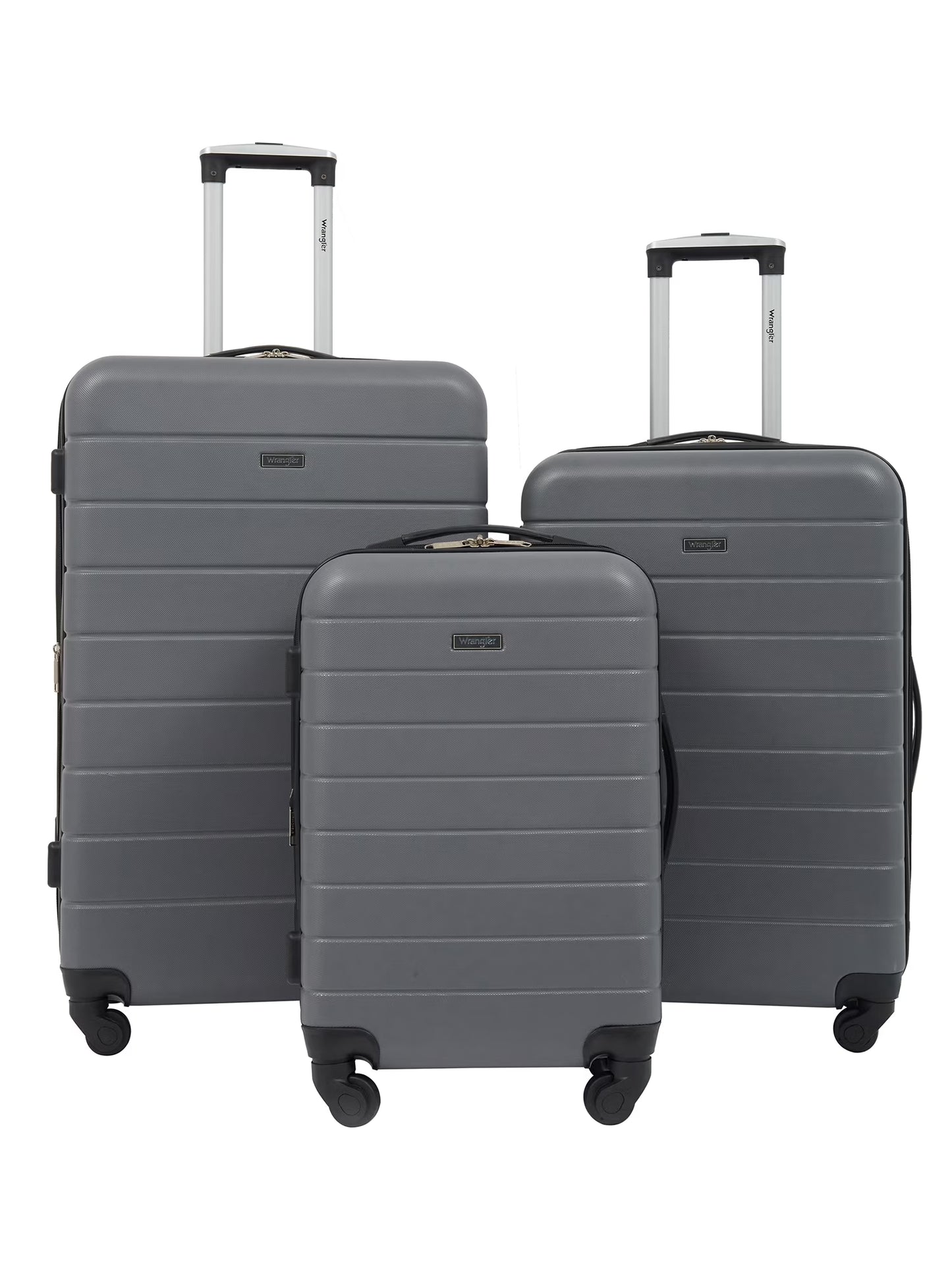 Wrangler 3 Piece Luggage Set with Cup Holder and USB Port, Olive Green