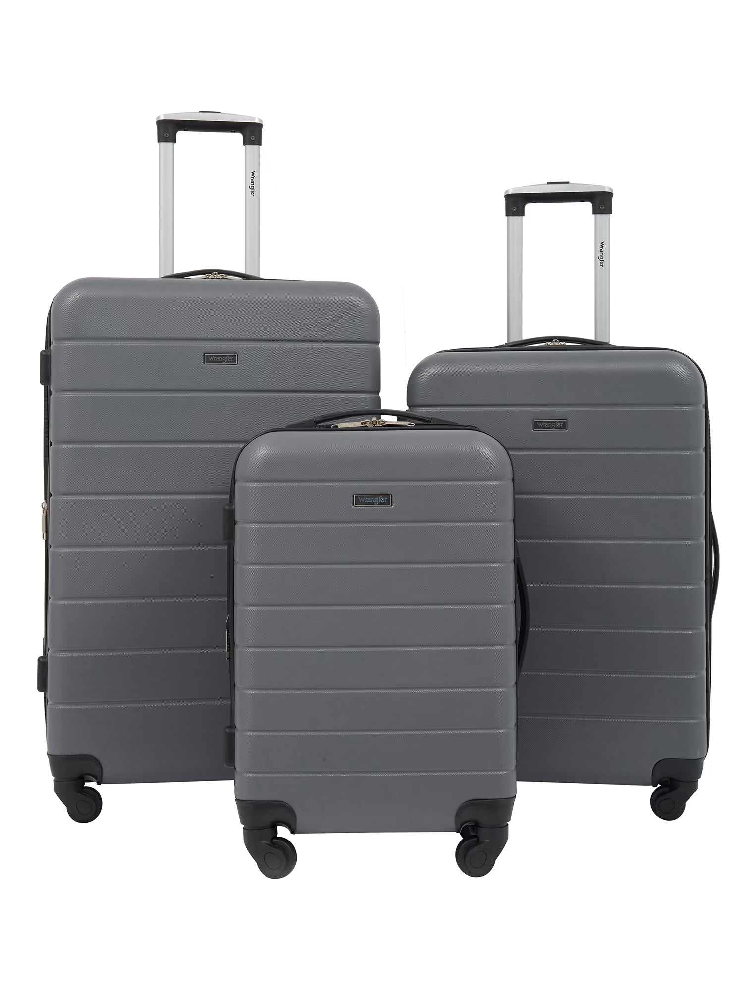 Wrangler 3 Piece Luggage Set with Cup Holder and USB Port, Olive Green