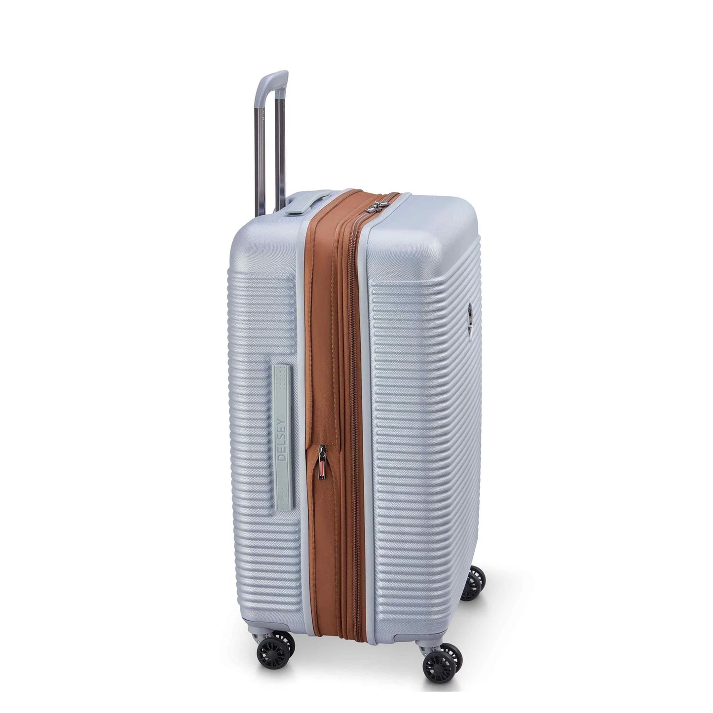 DELSEY PARIS Freestyle 24" Medium Checked Expandable Spinner Luggage, Platinum
