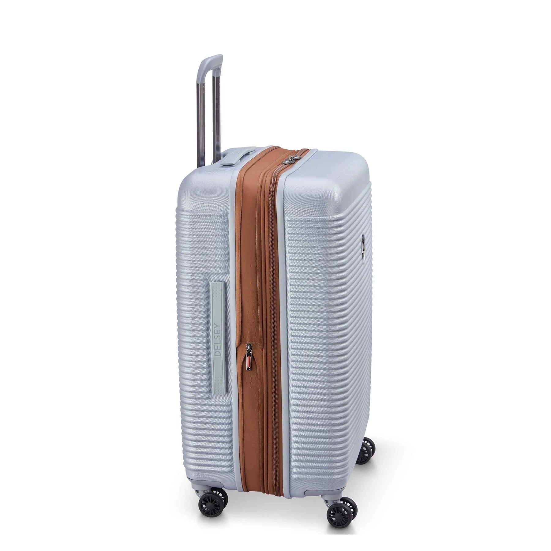 DELSEY PARIS Freestyle 24" Medium Checked Expandable Spinner Luggage, Platinum