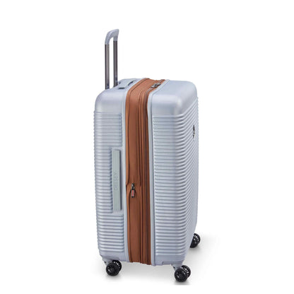 DELSEY PARIS Freestyle 24" Medium Checked Expandable Spinner Luggage, Platinum