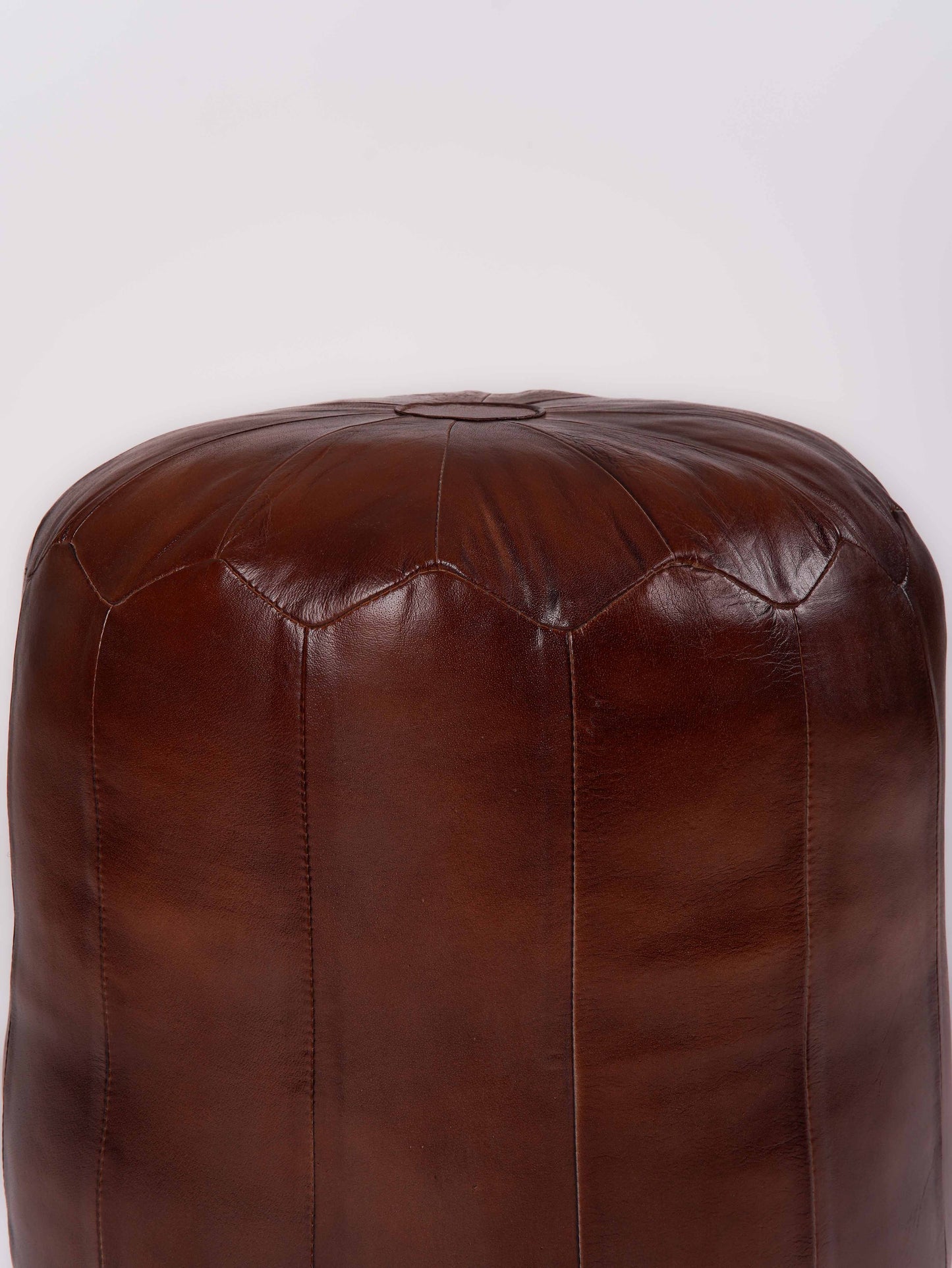 BBH Homes Handmade Solid Black 14x14x14 Inch Goat Leather Pouf For Living Room, Indoor WABBBACPF12SC