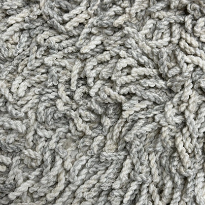 Maison Concepts Long Sag Handwoven Pouf Wooden Stand Light Grey (Multi) 40" X 40" X 40"