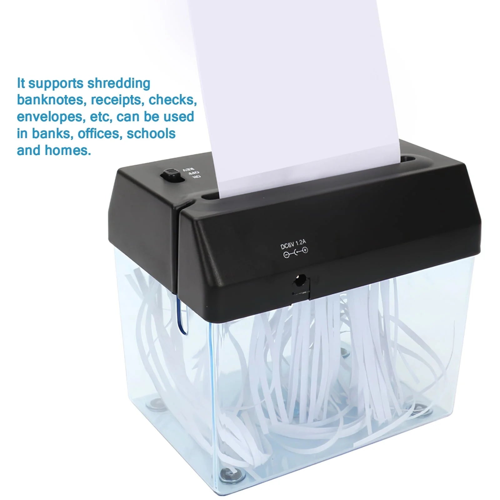 Mini Paper Shredder, Portable A6 Electric Shredder Documents Paper Cutting Tool Home Office Desktop Stationery