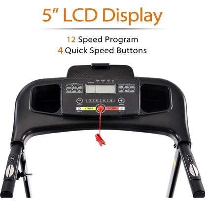 Holiday Clearance 2.5HP Folding Maual incline Treadmill with MP3 Speaker Running Walking Jogging High Weight Capacity Exercise Machine 12 Automatic Programs for Home Office,Black