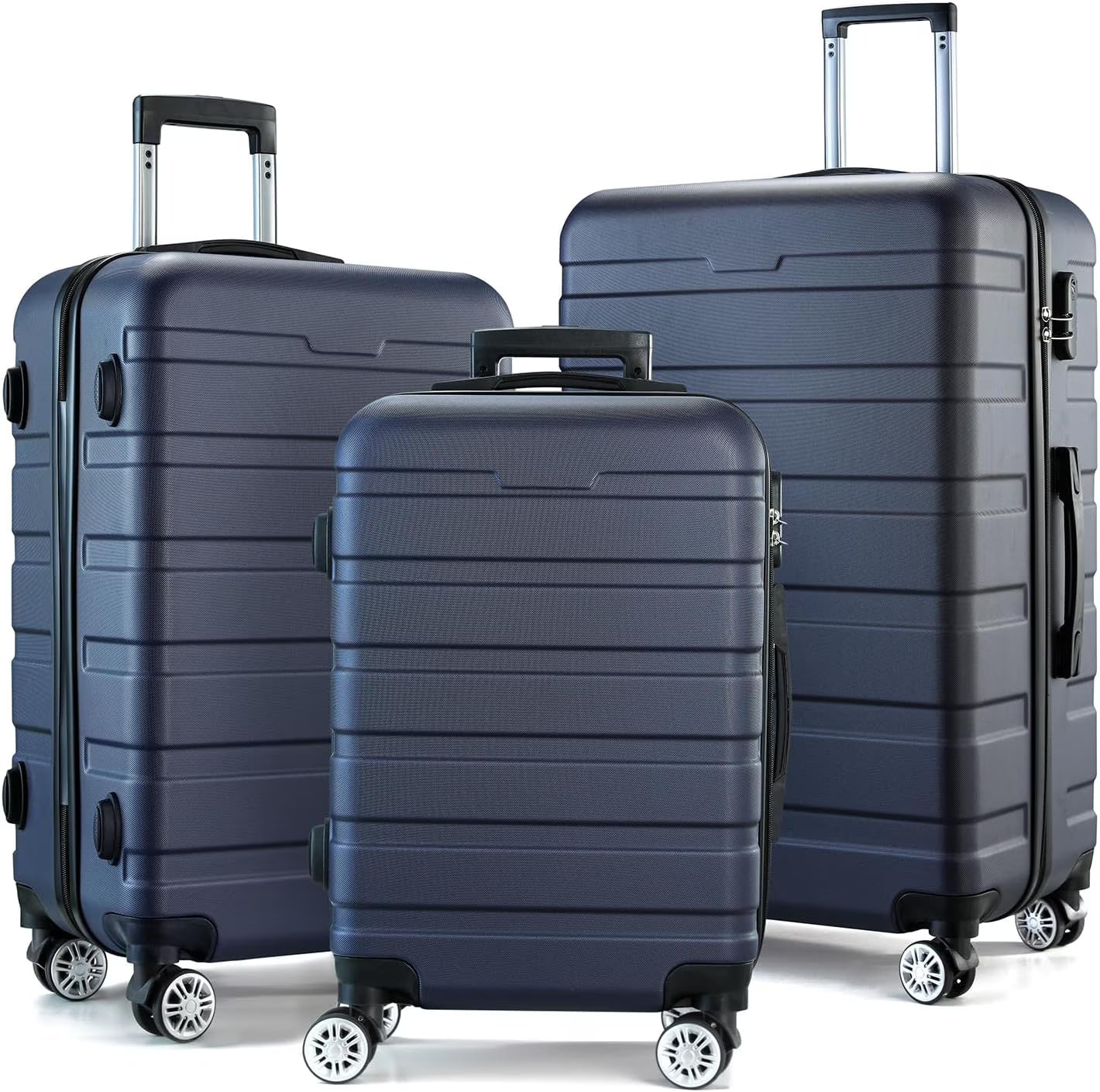 GULIN Hardsided Luggage Set with Spinner Wheels,Lightweight Hardshell Pink Luggage Sets 3 Piece Suitcases with Wheels Durable ABS/PC and TSA Lock for Men Women