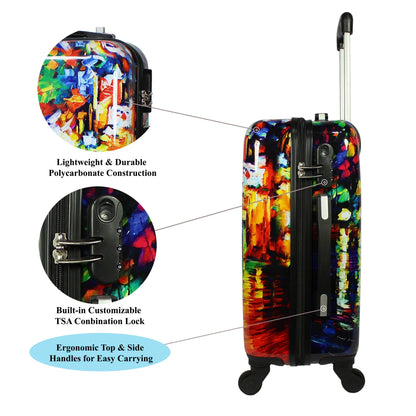 World Traveler 2-Piece Carry-On Hardside Spinner Luggage Set - Paris Nights