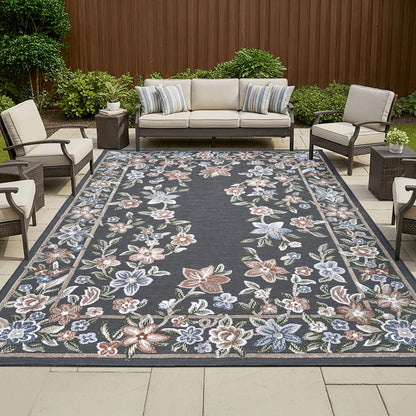 Laguna Indoor/Outdoor Area Rug, Beta Black, 8'8' x 13'
