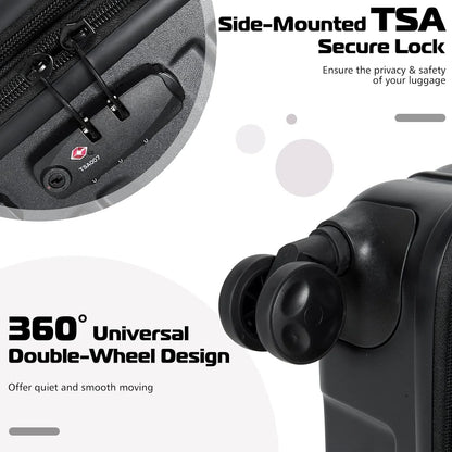 Simpli Magic Hardshell Suitcase Set Lightweight Hardshell Luggage Set with Spinner Wheels, 5 Pc Set