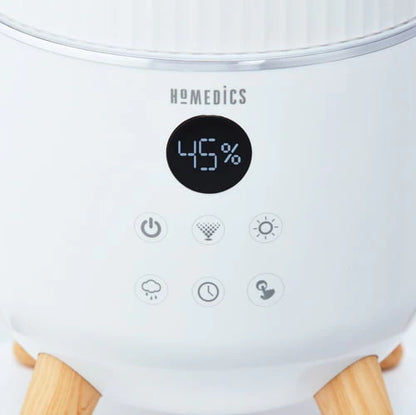 HoMedics Total Comfort Deluxe Ultrasonic Humidifier Top Fill, Large Humidifier for for Bedroom, Plants, Office - Top-Fill 1.47 Gallon White UHE-CMTF91