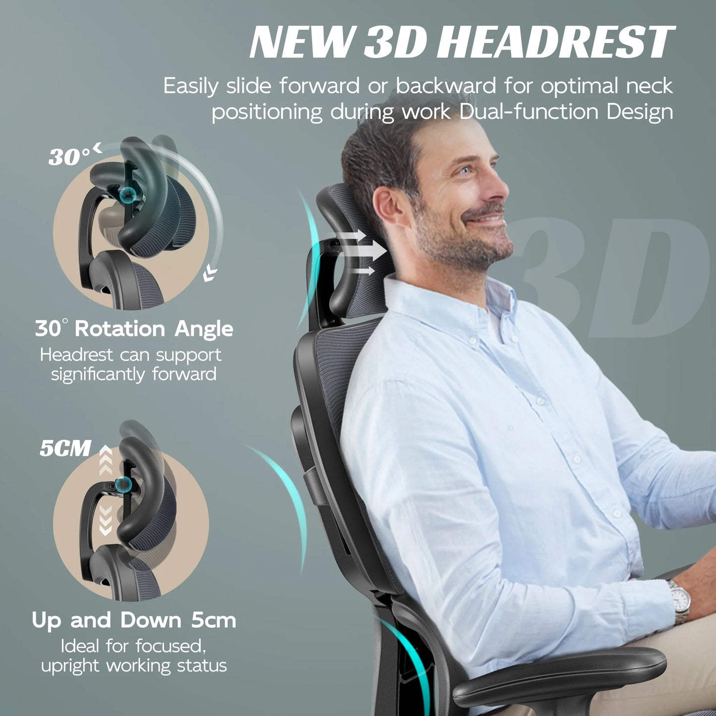 COOLHUT Ergonomic Office Chair Desk Chair High Back Computer Chair with Lumbar Support, High-Sponge Cushion Home Office Chair, 300lbs, Dark Gray