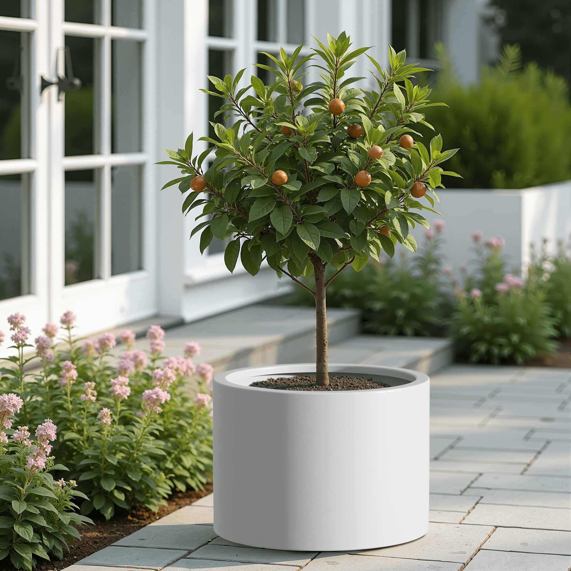 MAYEERTY 16*20"Outdoor Heavy Duty Metal Round Garden Bed,Pre-Rusted Planter Box for Herbs & Flowers, Brown