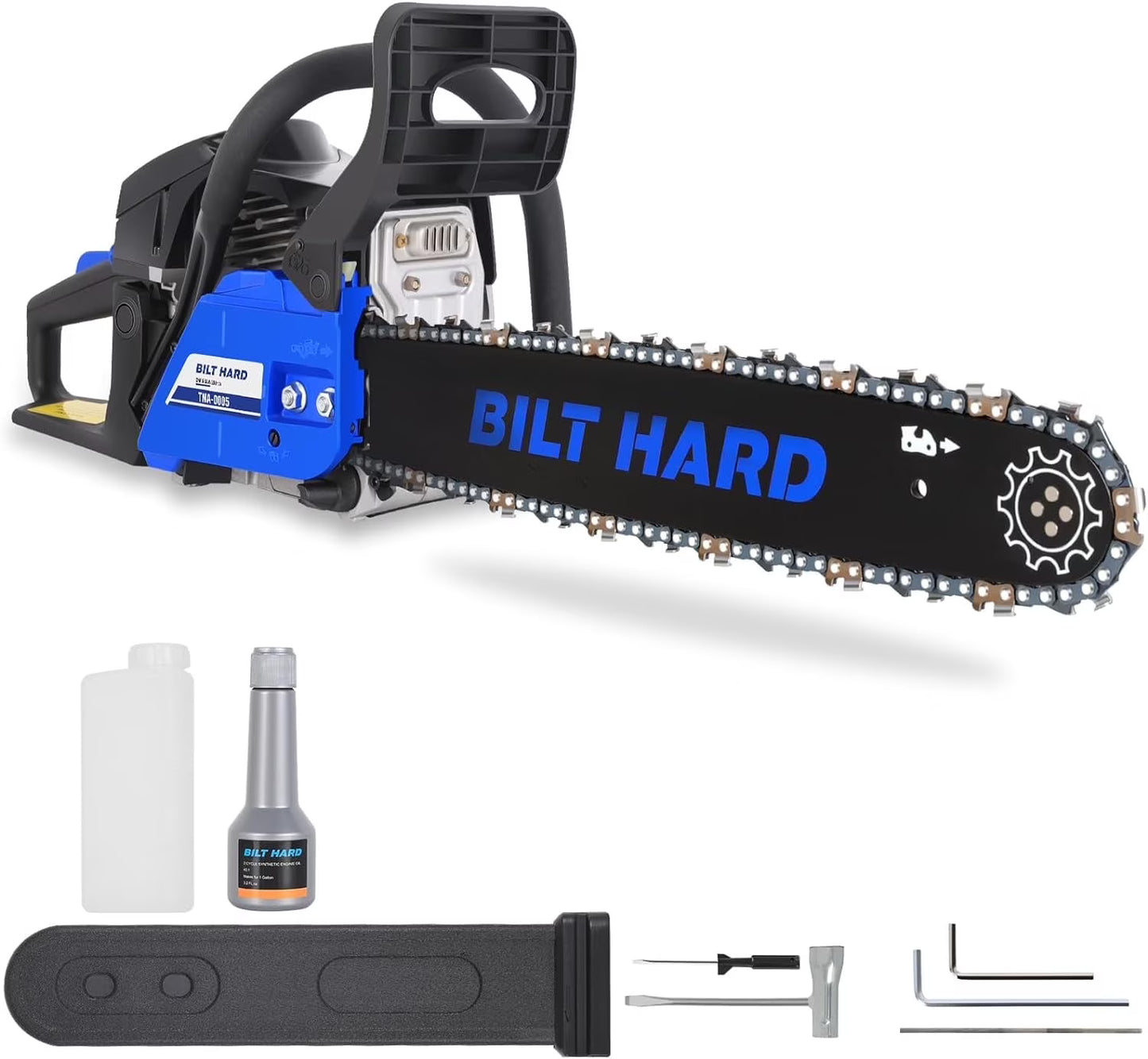 ANLIBATT Gas Chainsaw 18" 46cc 2.4HP 2-Cycle Gasonline Powered Handheld Cordless Chain Saw Petrol Automatic Oiler for Farm Garden Trees Wood Cutting