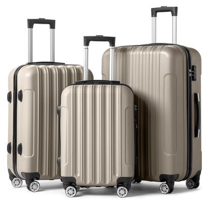 Zimtown 3 Piece Nested Spinner Suitcase Luggage Set With TSA Lock Dark Gray