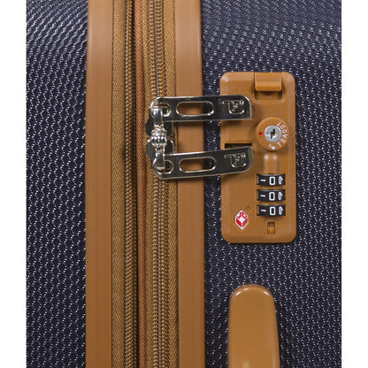 Dejuno Legion New Generation 3-pc Hardside Spinner TSA Combination Lock Luggage Set - Navy