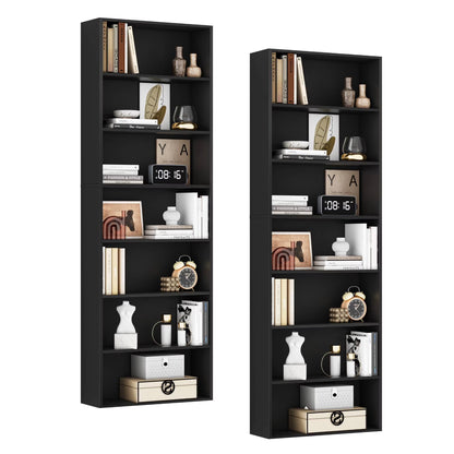 Homfa 82" Tall Bookcases, Freestanding Display Storage Shelves, 7-Tier Open Bookshelf for Home Office Living Room Bedroom, White