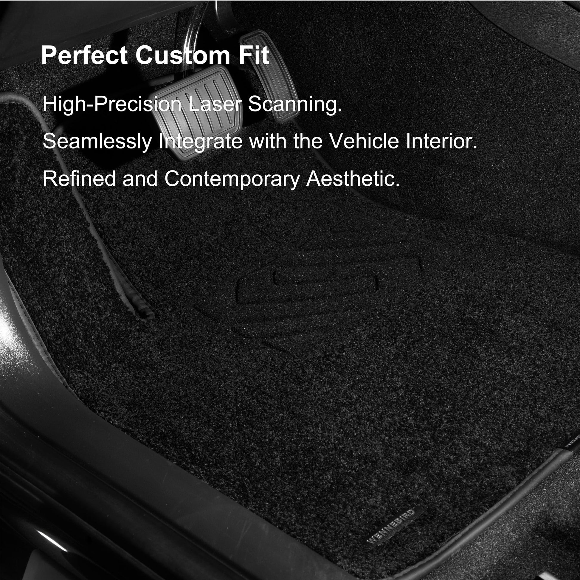 WENNEBIRD Superior Carpet Floor Mats for 2021-2025 Tesla Model S, 0.6 inch Thickness Rugs - 3pc