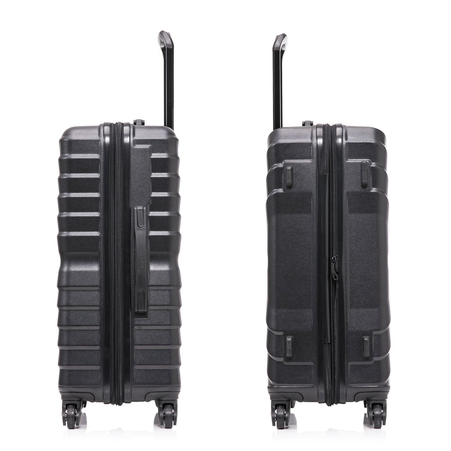 InUSA AURUM 3-Piece Hardside Luggage Sets with Spinner Wheels, Handle and Trolley, (20"/24"/28"), Black