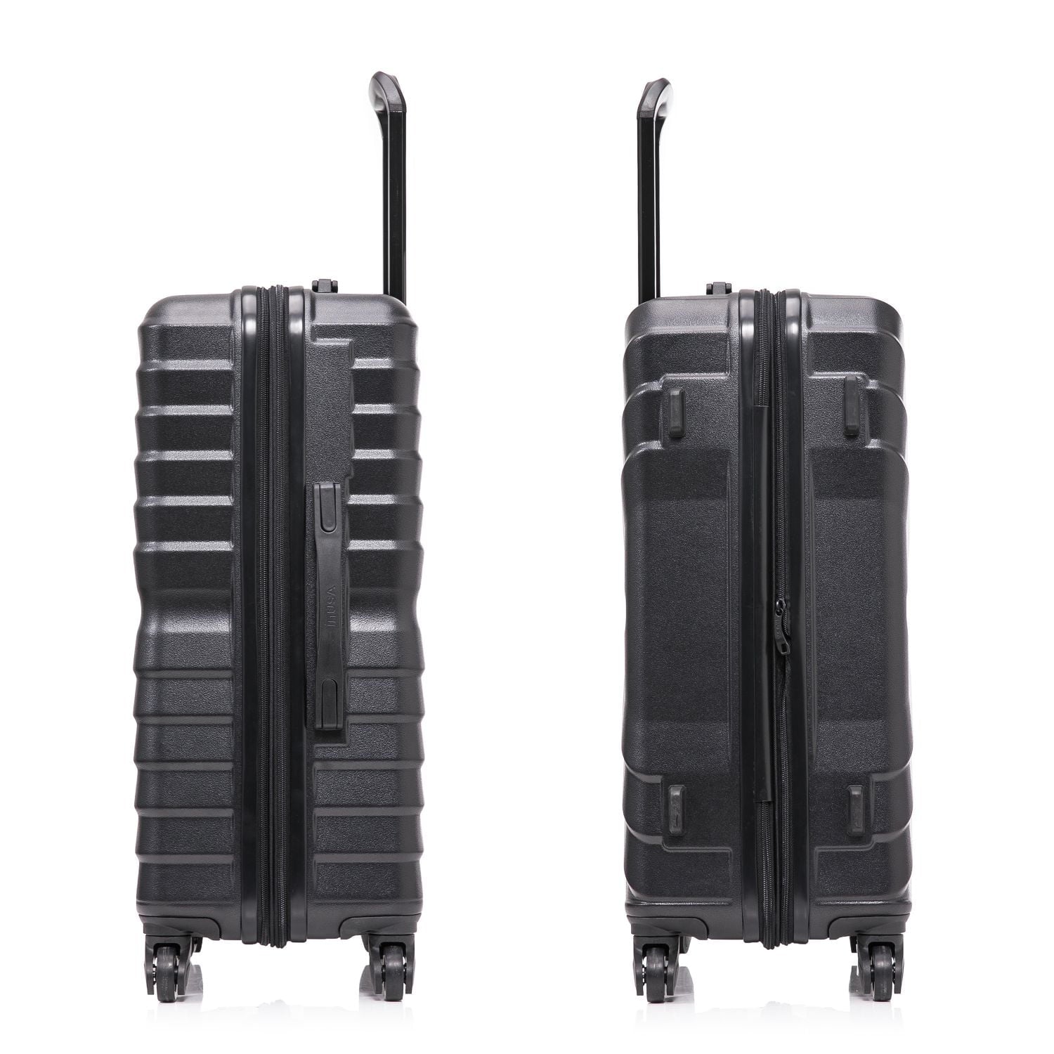 InUSA AURUM 3-Piece Hardside Luggage Sets with Spinner Wheels, Handle and Trolley, (20"/24"/28"), Black