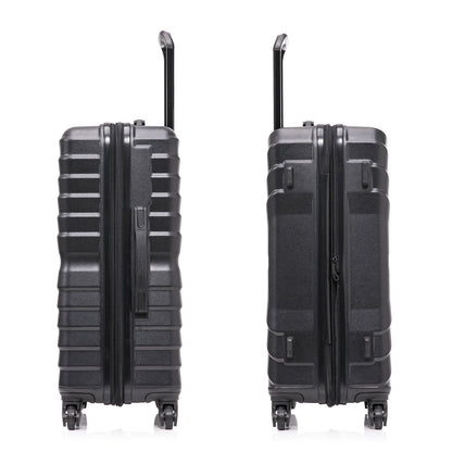 InUSA AURUM 3-Piece Hardside Luggage Sets with Spinner Wheels, Handle and Trolley, (20"/24"/28"), Black
