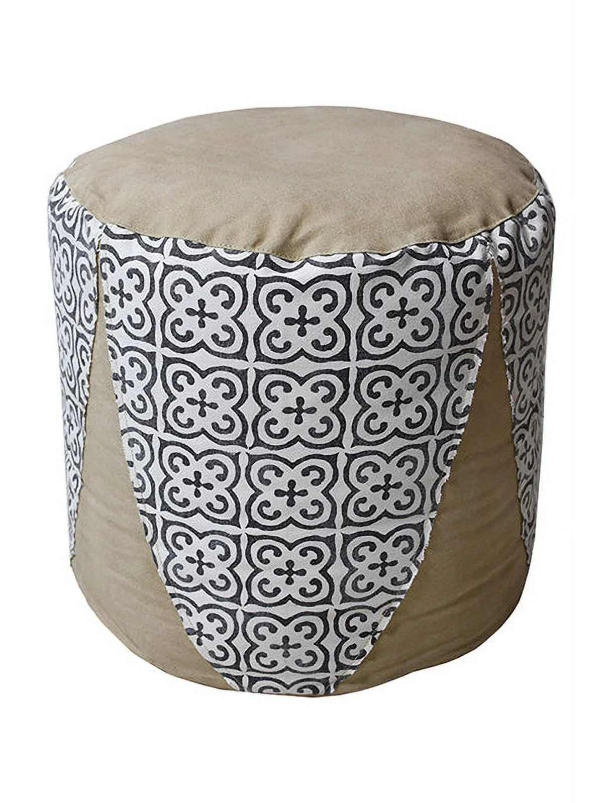 BBH Homes Handmade Solid Black 14x14x14 Inch Goat Leather Pouf For Living Room, Indoor WABBBACPF12SC