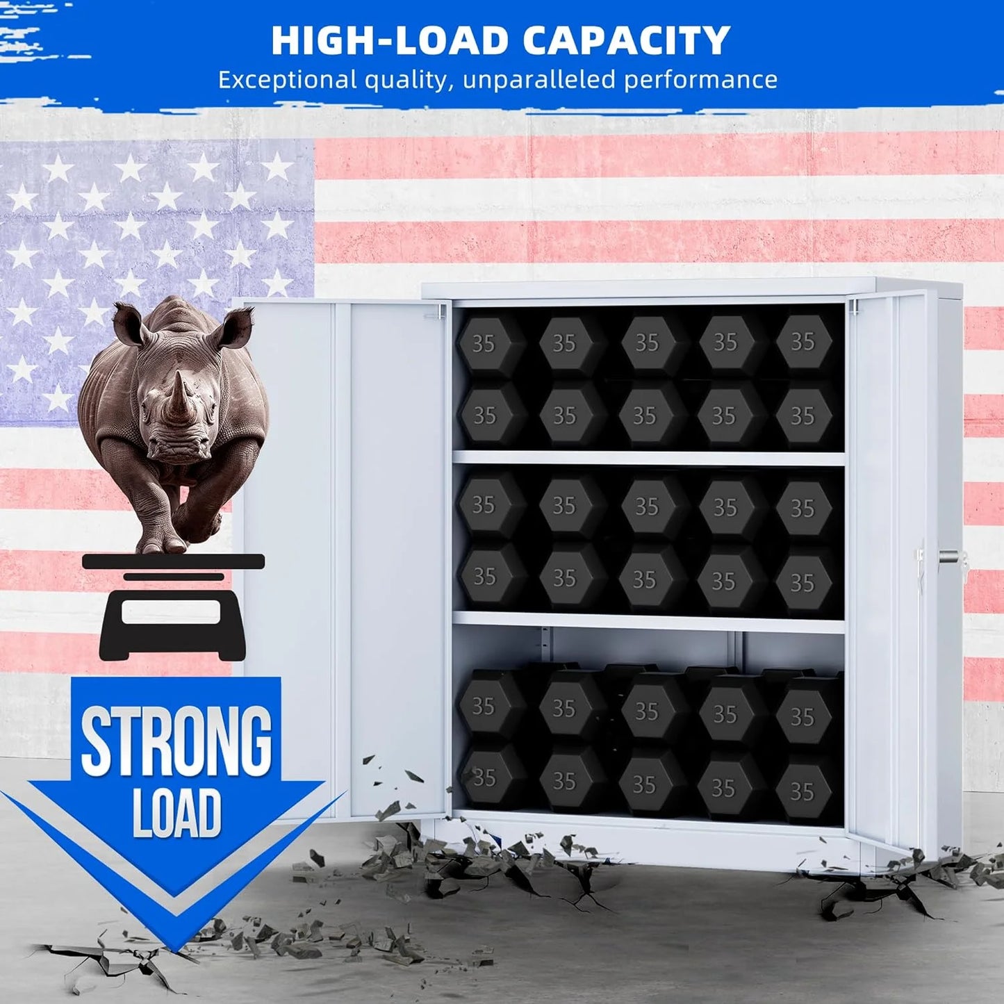Superday Locking Metal Storage Cabinet with 2 Drawers, Lockable Garage Storage Cabinet with Locking Doors and Adjustable Shelves, Tool Cabinets for Home Office, School, Etc