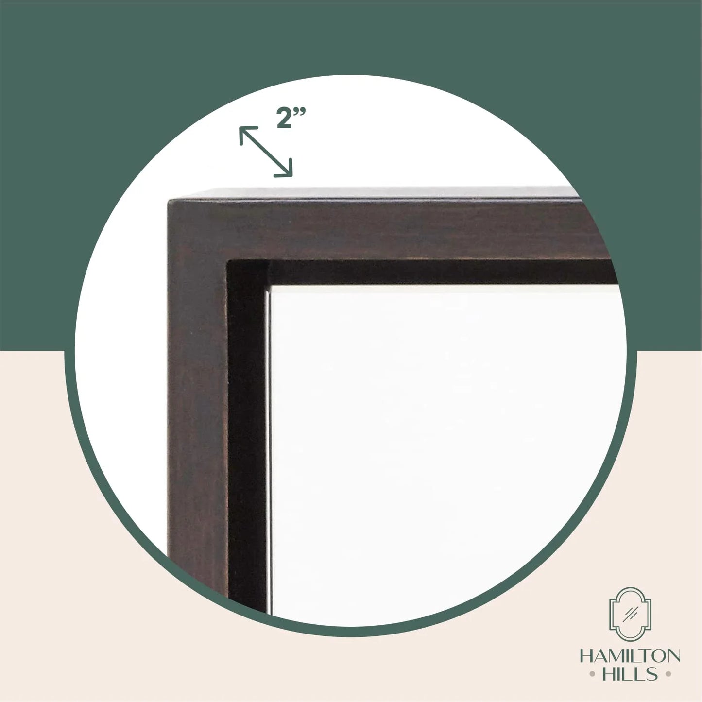 Hamilton Hills Clean Large Modern Wenge 32" Wood Round Frame Wall Mirror | 1