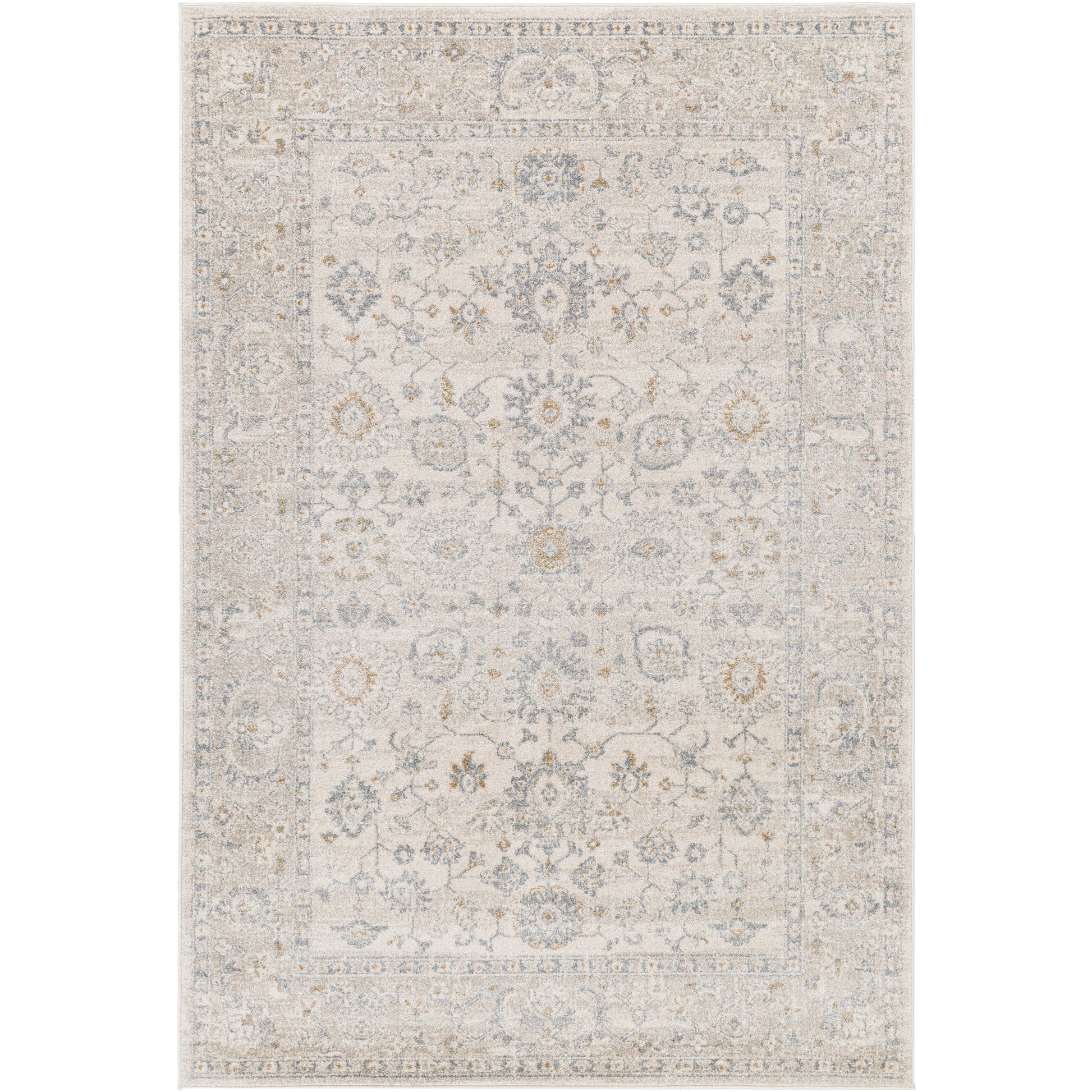 Livabliss Alpharetta Vintage Medallion Area Rug,5'3" x 7',Gray