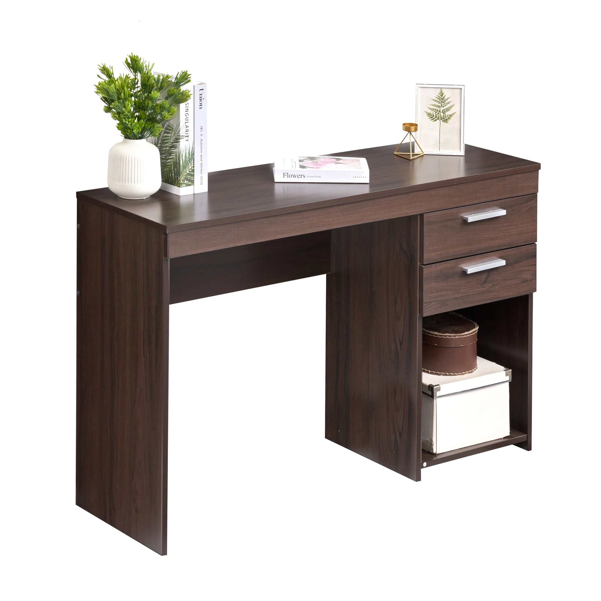 Techni Mobili Home Office Computer Desk with Storage, Espresso