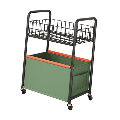 Cuticate 2-tier Rolling Utility Cart Movable Rolling Cart for Nursery Playroom Office Large