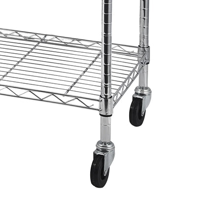 Tcbosik 5-Tier Heavy Duty Metal Storage Rack, NSF Certified Rolling Wire Shelving Unit with Adjustable Shelves for Home Office, Silver