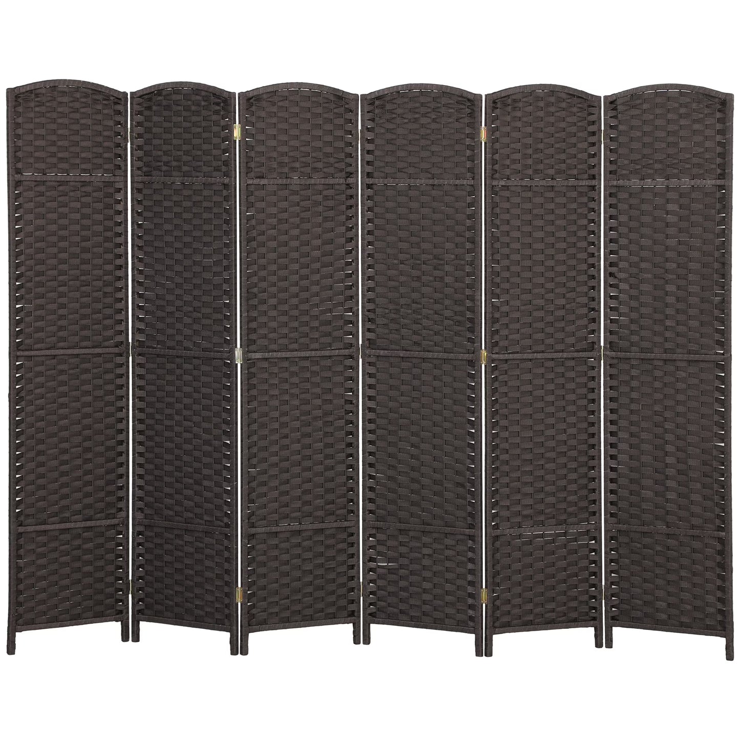 HOMCOM 6 Panel Room Divider Freestanding Folding Privacy Screen Brown